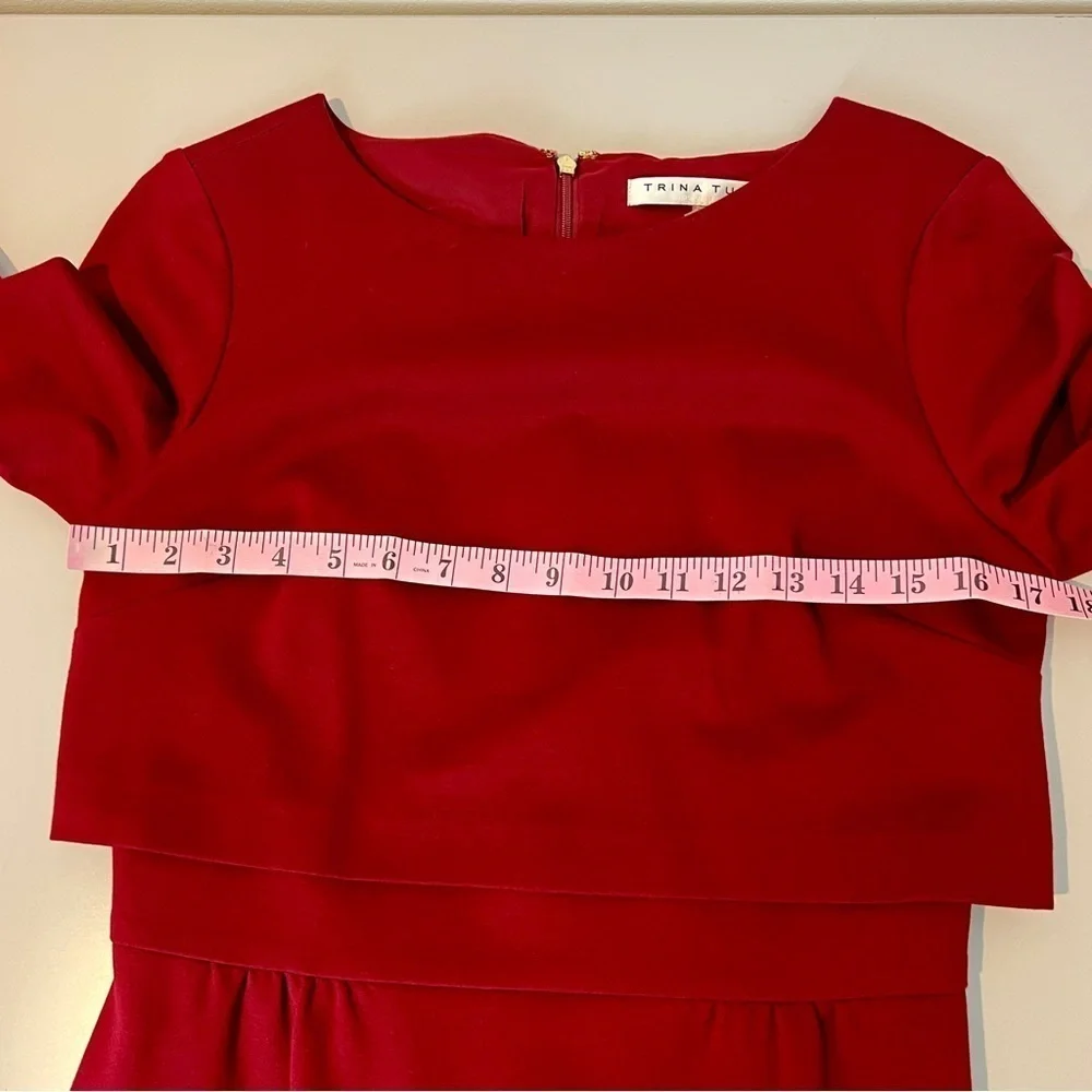 Trina Turk Long Sleeve Maroon Dress size 6 - Picture 8 of 9